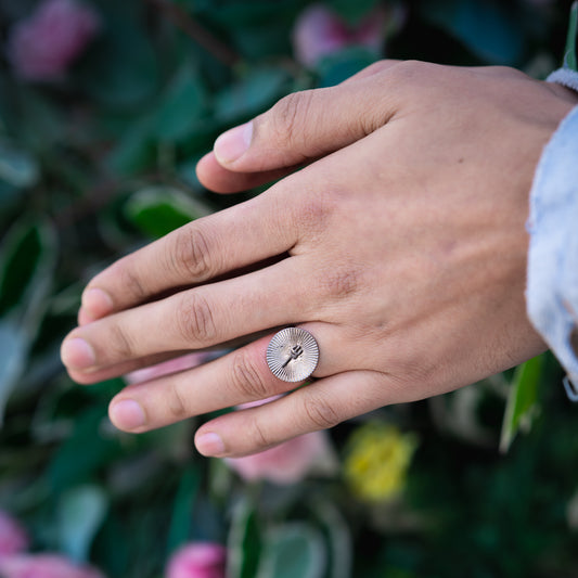 Disc Ring (Trishul Embossed) Gunmetal