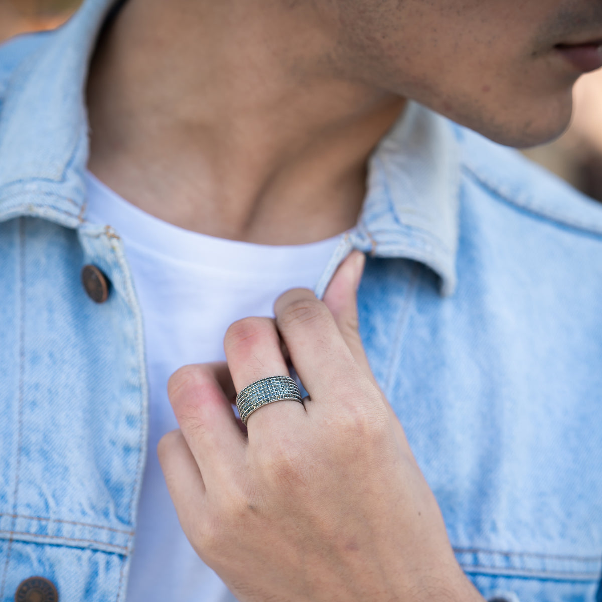 Fully Iced Out Ring (Black Stone)